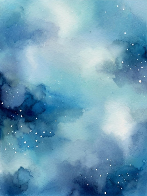 Watercolor snowflakes nature background