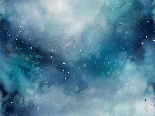 Watercolor snowflakes nature background