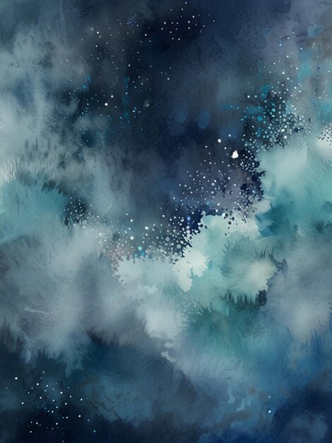 Watercolor snowflakes nature background