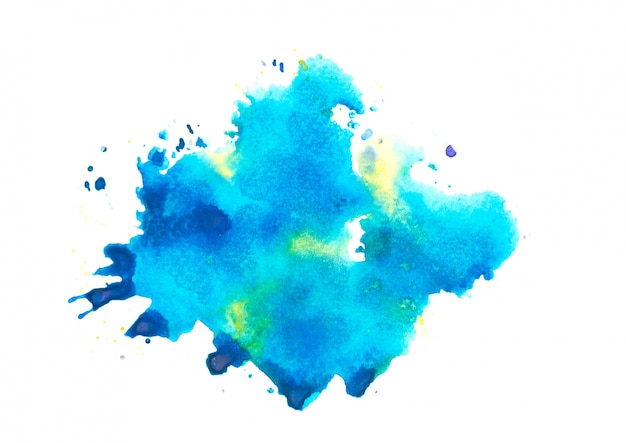  watercolor splash background.color blue shades art drawn on paper