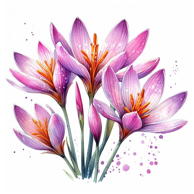 watercolor spring flowers