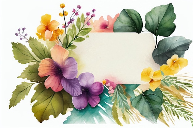 Watercolor spring flowers