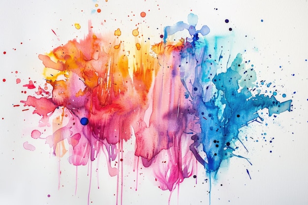 Watercolor Stain with Paint Splatter Artistic Background