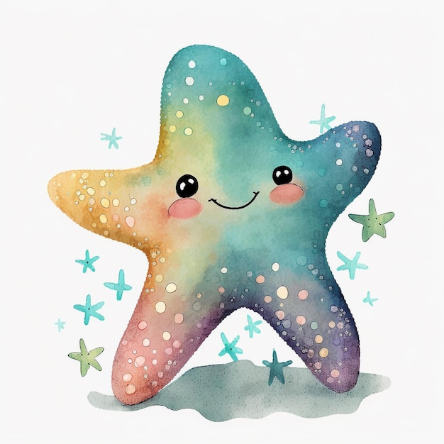 Watercolor Starfish