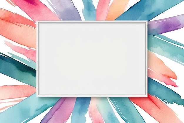 Photo watercolor strokes background with copy space frame mockup