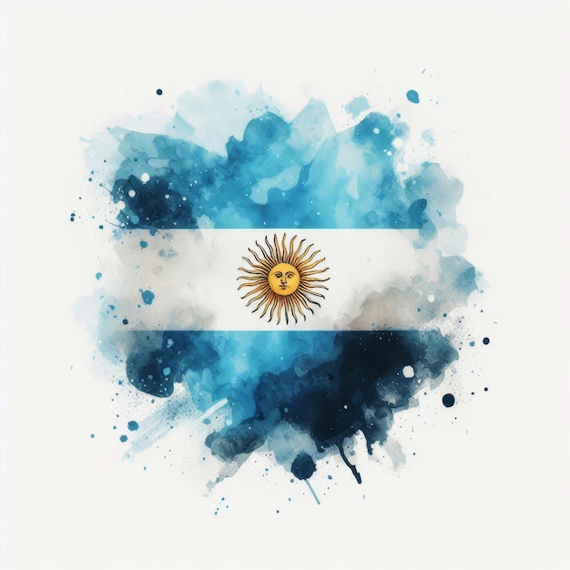 Watercolor style illustration of the argentina flag