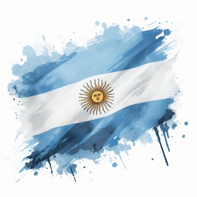 Watercolor style illustration of the argentina flag