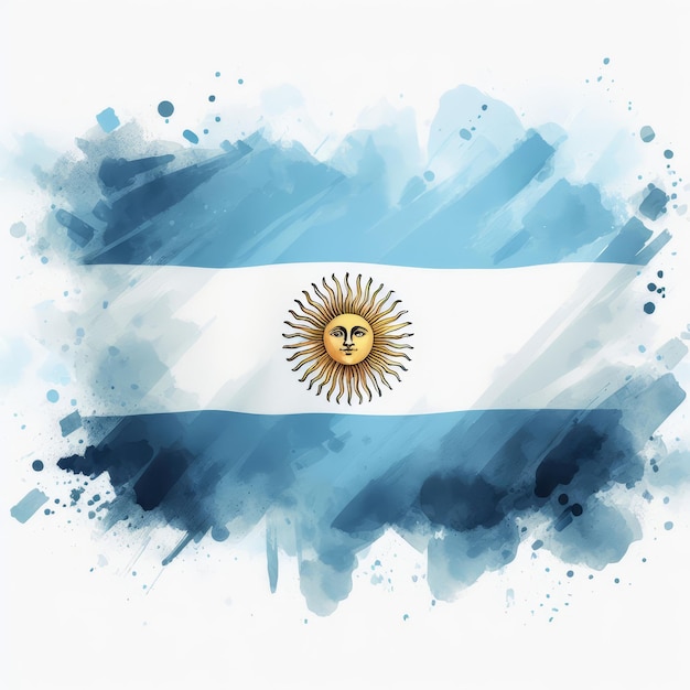 Watercolor style illustration of the argentina flag