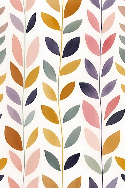 Watercolor Style SoftColored Leaves Background for Screens