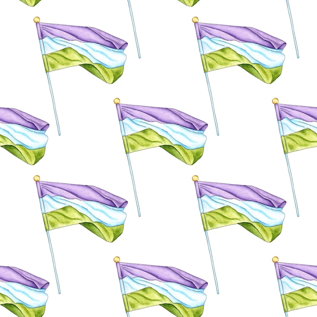 Watercolor suffragette flag pattern