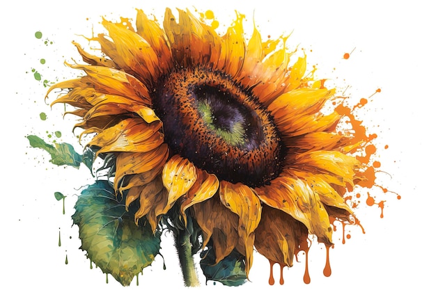 Watercolor of a sunflower