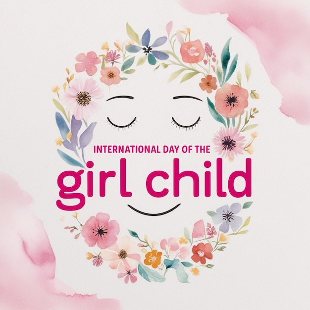 Watercolor Template for International Day of the Girl Child Social Media Cover