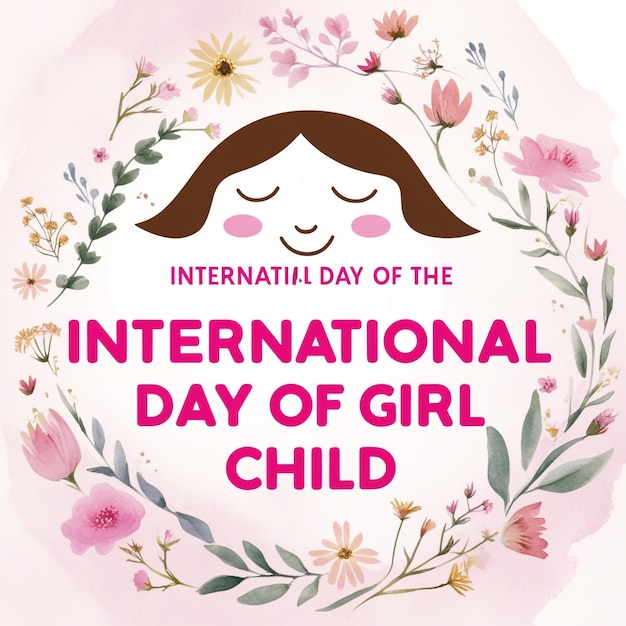 Watercolor Template for International Day of the Girl Child Social Media Cover