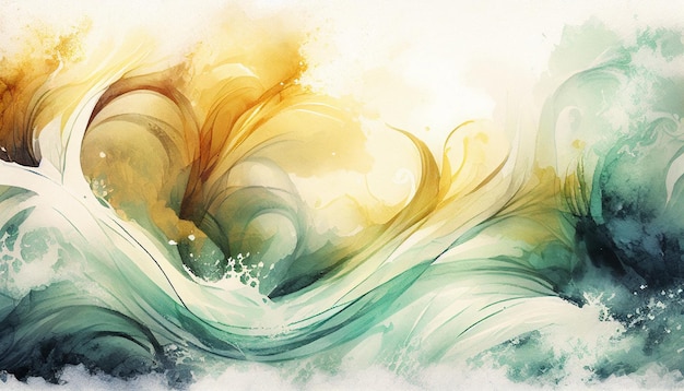 Watercolor texture waves soft colorw wavy backgroundGenerative AI