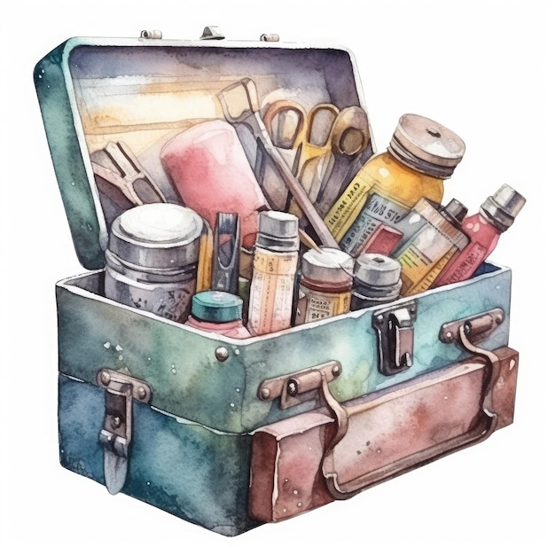 Watercolor of a toolbox