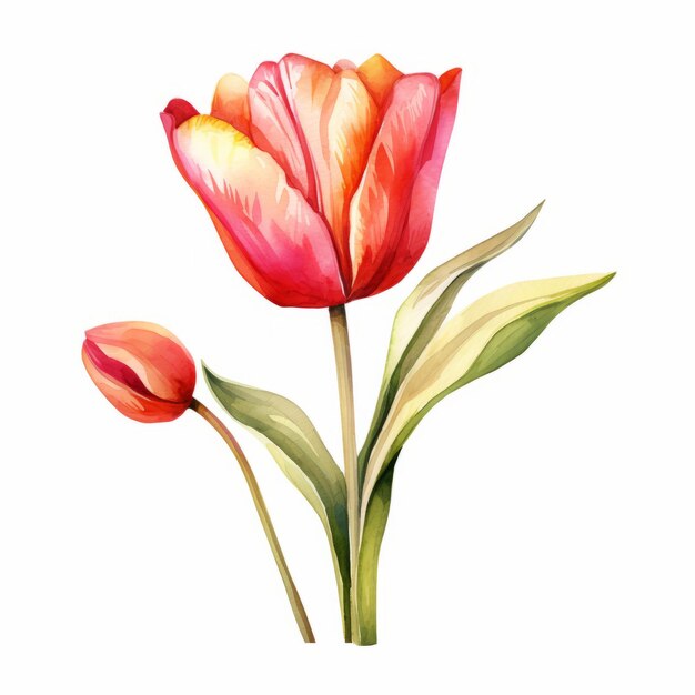 Watercolor Tulip Clipart Beautiful Floral Illustrations For Design Projects