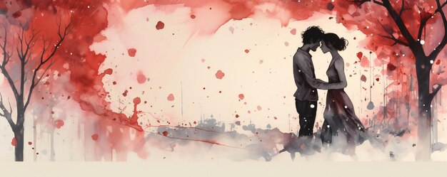 Photo watercolor valentines day design