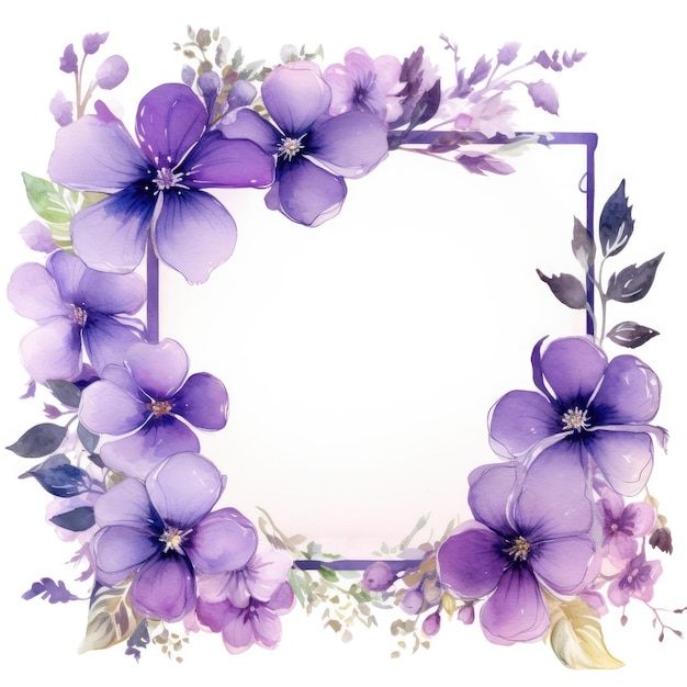 Watercolor violet frame