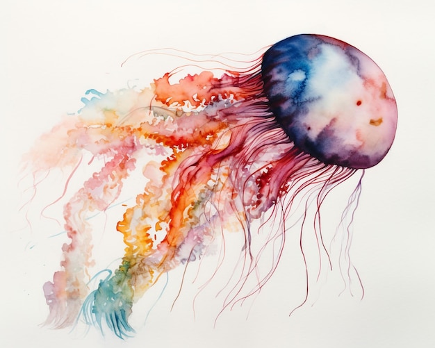 watercolor wash jellyfish experiment with creating