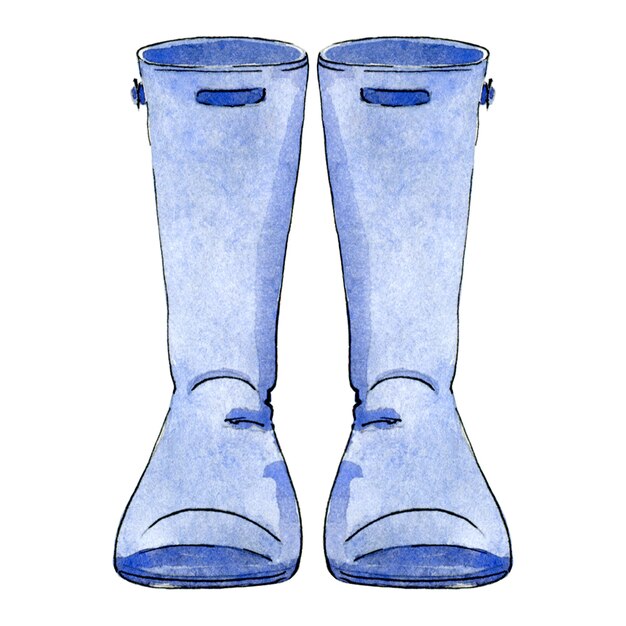 Watercolor wellington boots