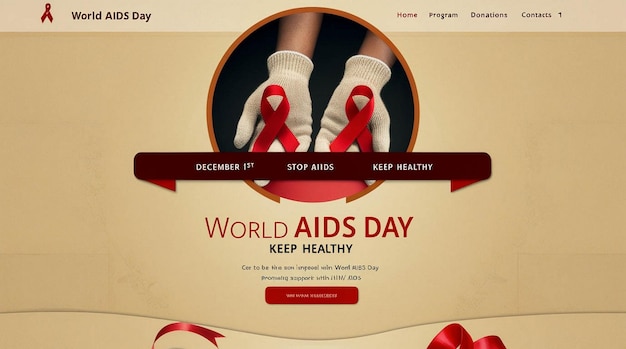 Watercolor world aids day landing page template