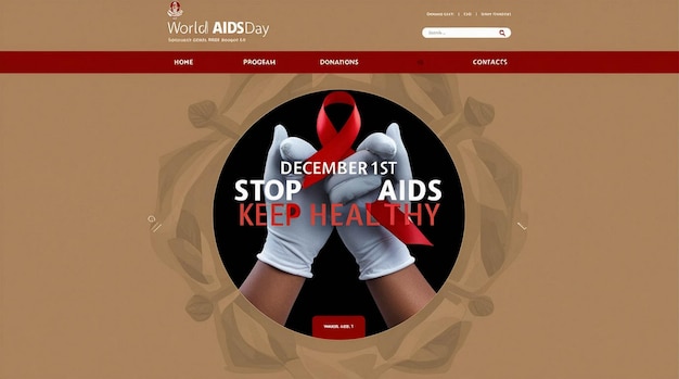 Photo watercolor world aids day landing page template