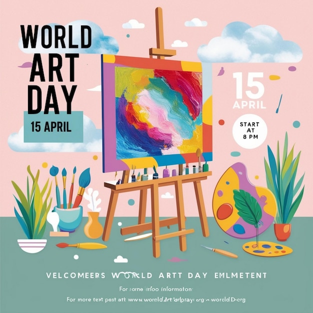 Watercolor World Art Day Background