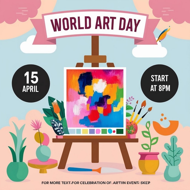 Watercolor World Art Day Background