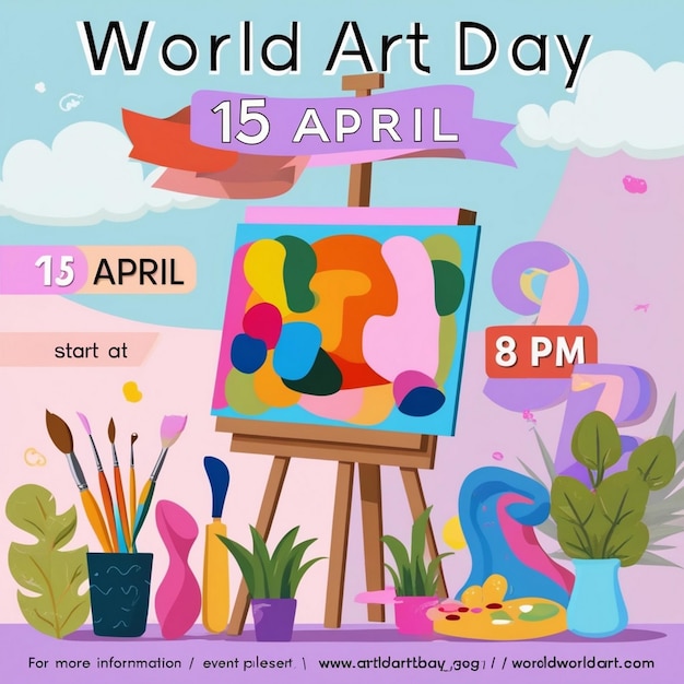 Watercolor World Art Day Background