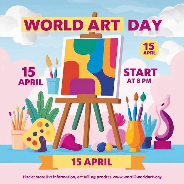 Watercolor World Art Day Background