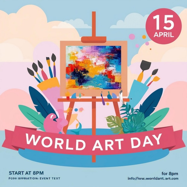 Watercolor World Art Day Background