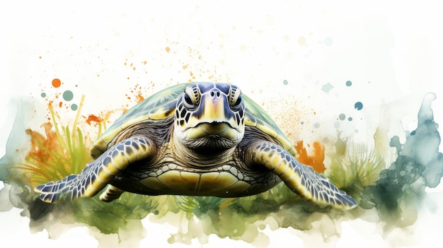 watercolor World Turtle Day 23th May Generative AI