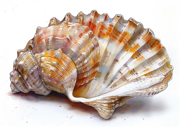 WatercolorRendered Seashell Texture