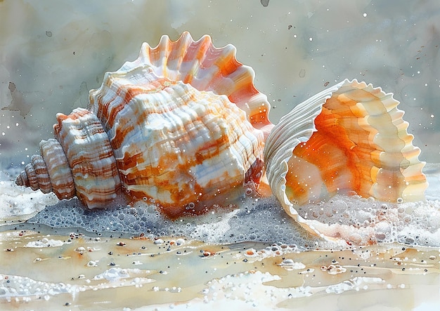 WatercolorRendered Seashell Texture