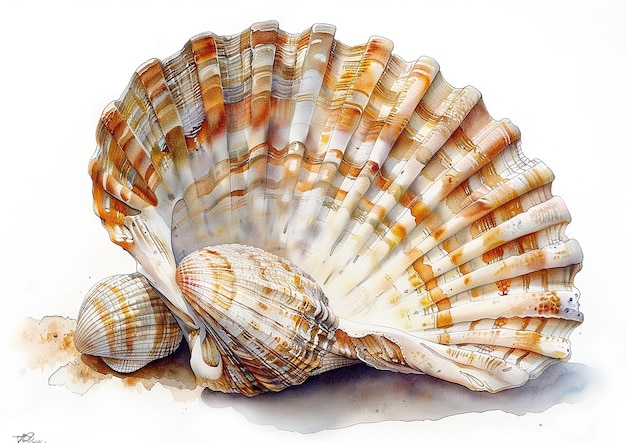 WatercolorRendered Seashell Texture