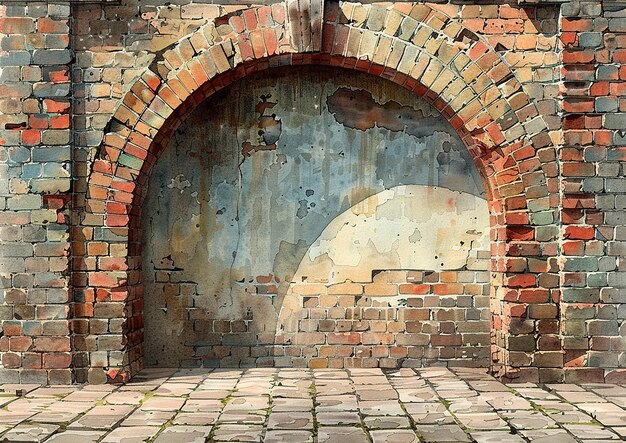 WatercolorStyle Brick Archway Texture