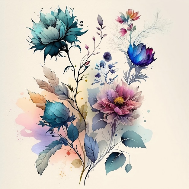 Watercolour flower