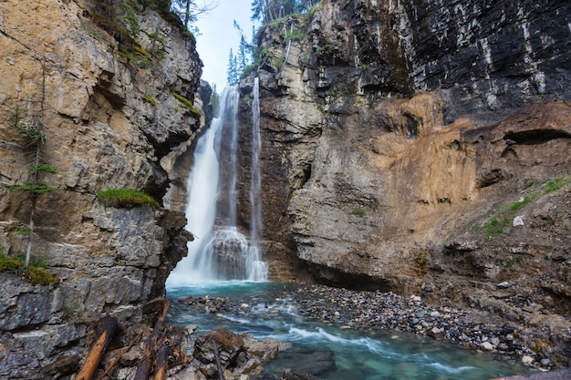 Waterfall in Canadian mountains