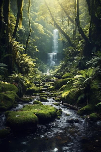 A waterfall in the forest