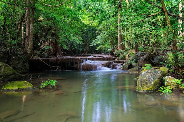 waterfall in the forestErawan waterfall