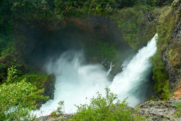 Waterfall Huilo Huilo Pangulipulli Valdivia Province Los Lagos Chile Patagonia