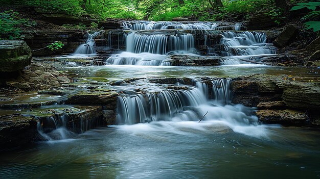 a waterfall in the jungle