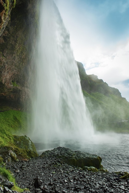 Waterfall Seljalandsfoss in Iceland