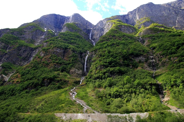 The waterfall on Sognefjord Norway