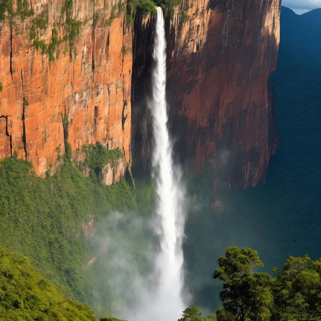 Waterfall Spray Torrential current Roar Froth Tumble Surging water Cascading water Flood Stream