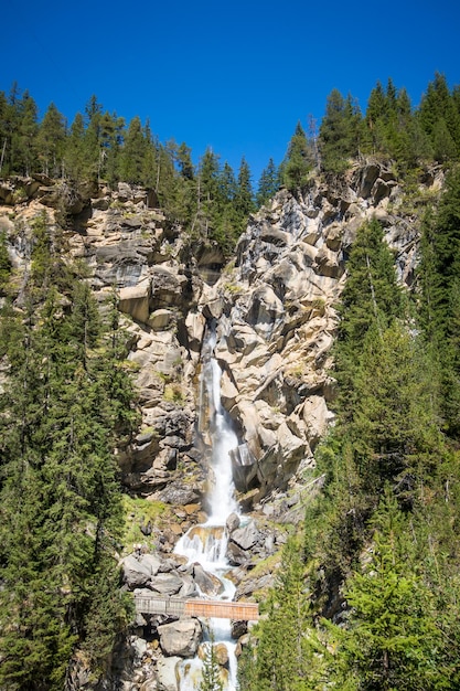 Waterfall in Vanoise national Park French alps