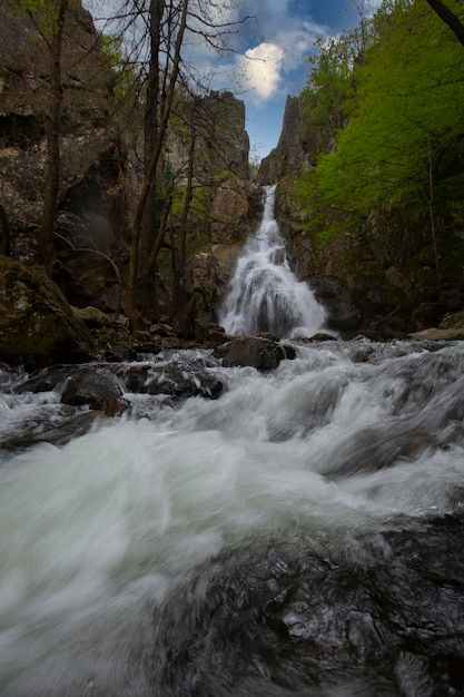 Waterfall view in the forest Erikli waterfall Yalova