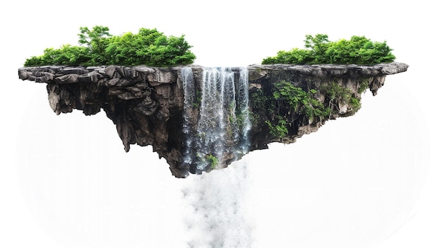 a waterfall with moss growing on it