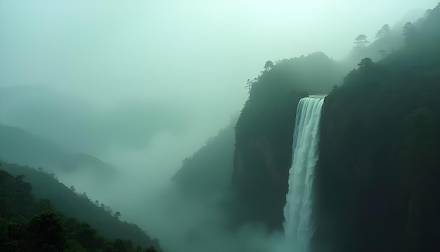 a waterfall with a sign that says quot waterfall quot on it