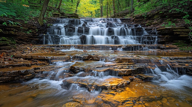 a waterfall in the woods is a waterfall that is called waterfall